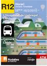 Horario bus + tren Lleida – Cervera (folleto de bolsillo)